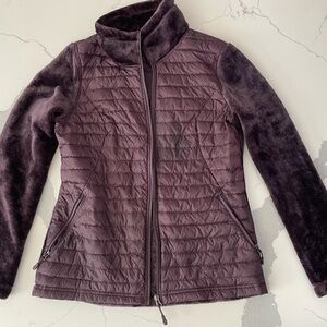 Purple Puffer jacket with fur